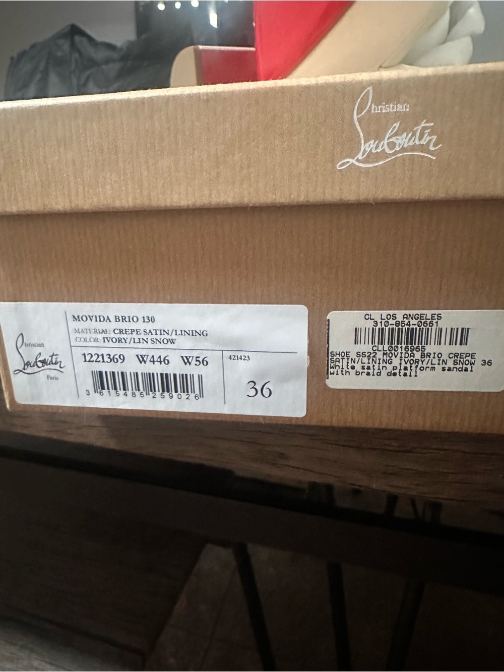 Louboutin White / Ivory Braided Platform Block Heel Size 36 box and dust bags - Picture 6 of 6